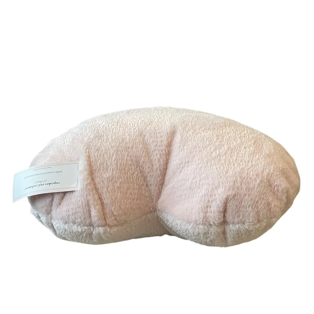 CUPCAKES AND CASHMERE Faux Fur Heart Shaped Pillow  20x20  Posh Pastel Pink NEW
